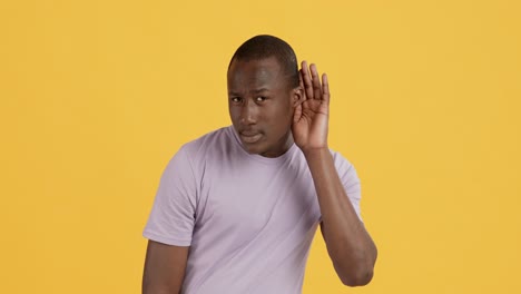 man listening intently