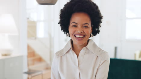 black woman in home office