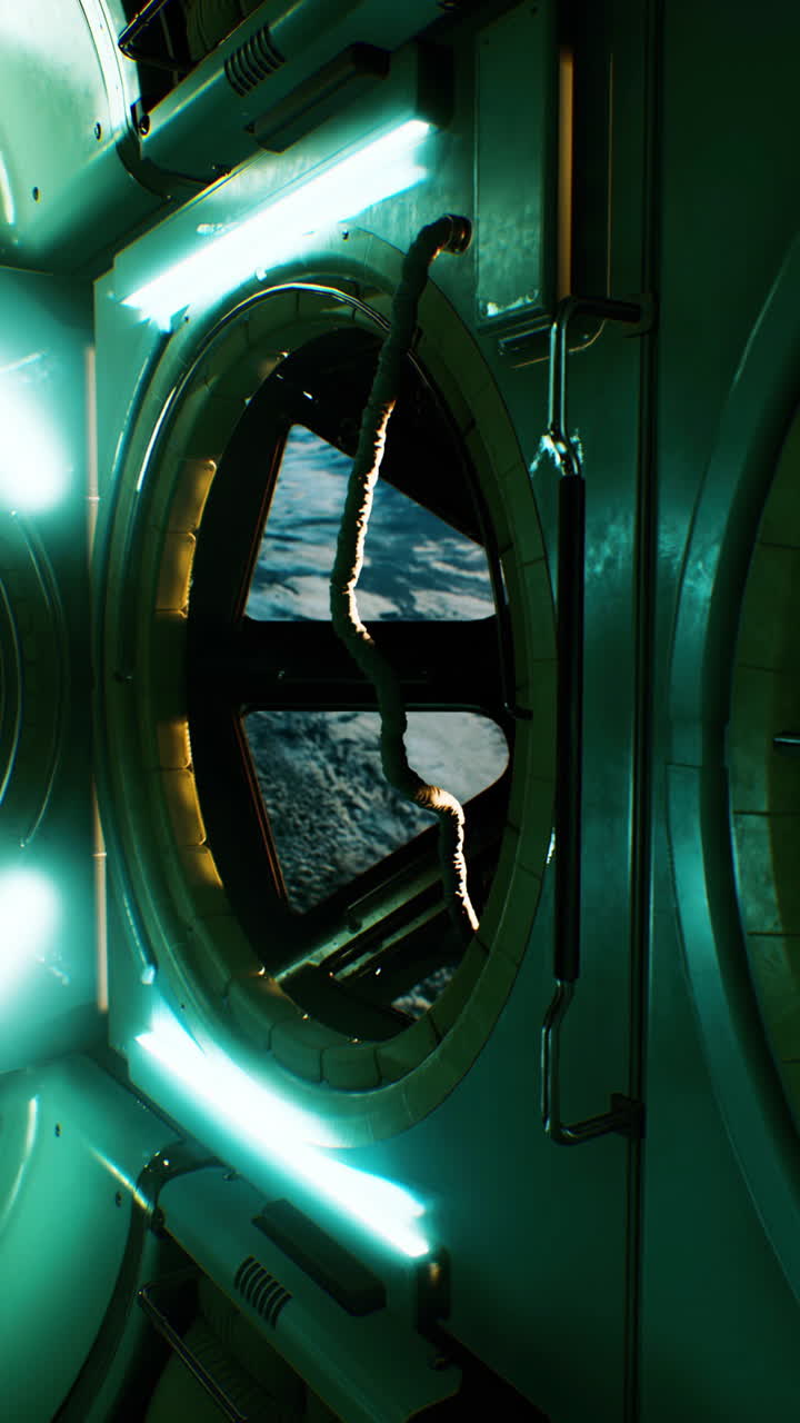Interno futuristico scuro di astronave