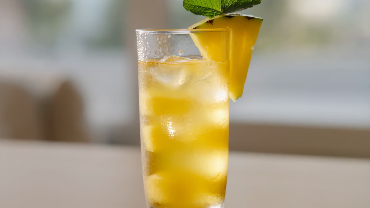 Refreshing Pineapple and Mint Cocktail