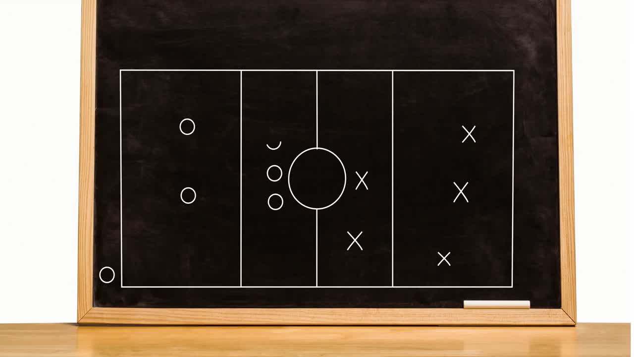 анимация стратегии футбольной игры на футбольном поле.