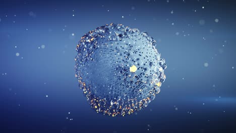 group of blue spheres levitate seamless loop 3d render animation