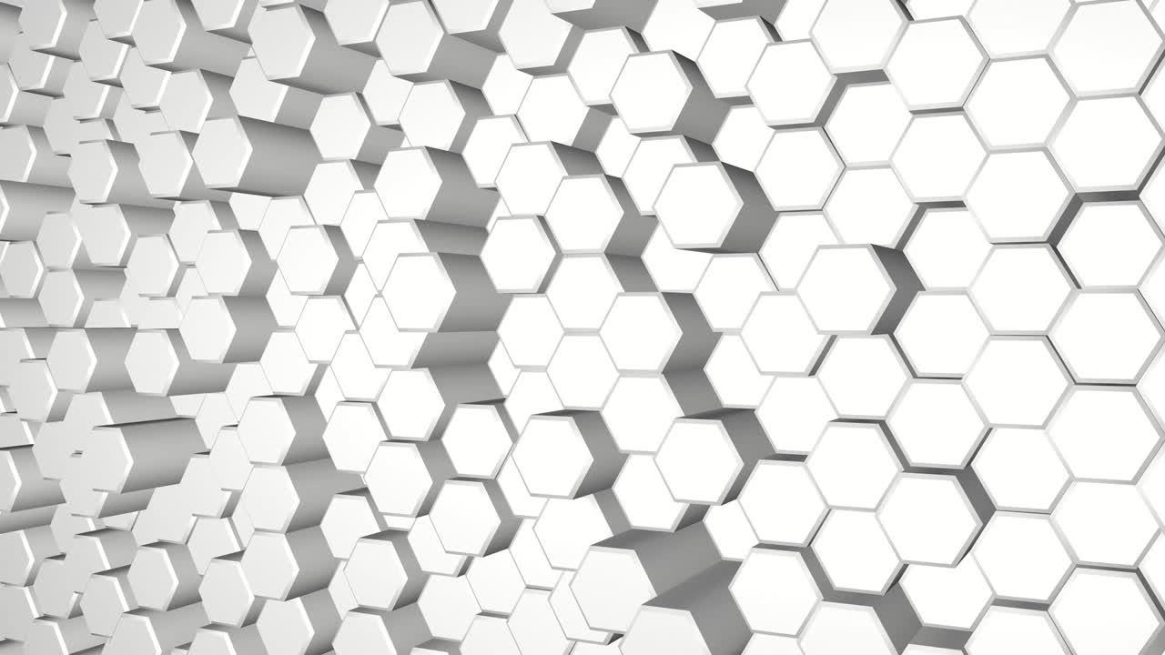 animación de bloque hexagonal, movimiento abstracto