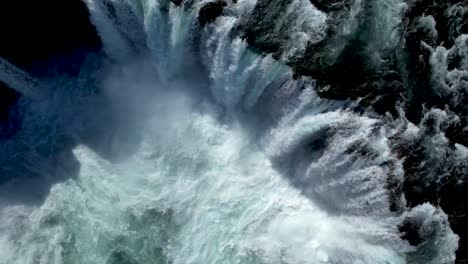 cinematic waterfall drone video  in northern iceland