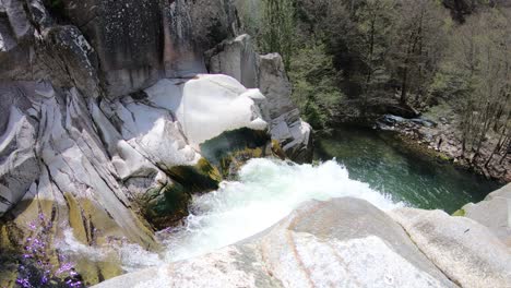 timelapse giratorio desde lo alto de una cascada