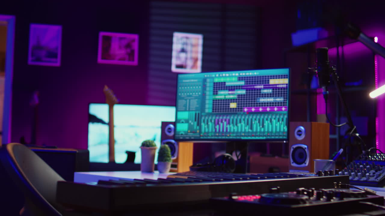 espacio vacío utilizado para la producción de música y sonidos con dispositivos electrónicos