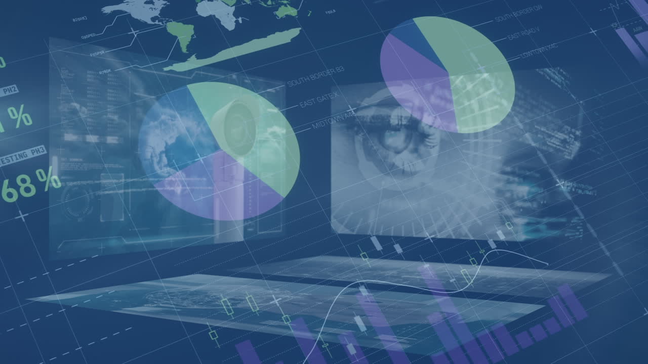 animación de estadísticas y procesamiento de datos en pantallas