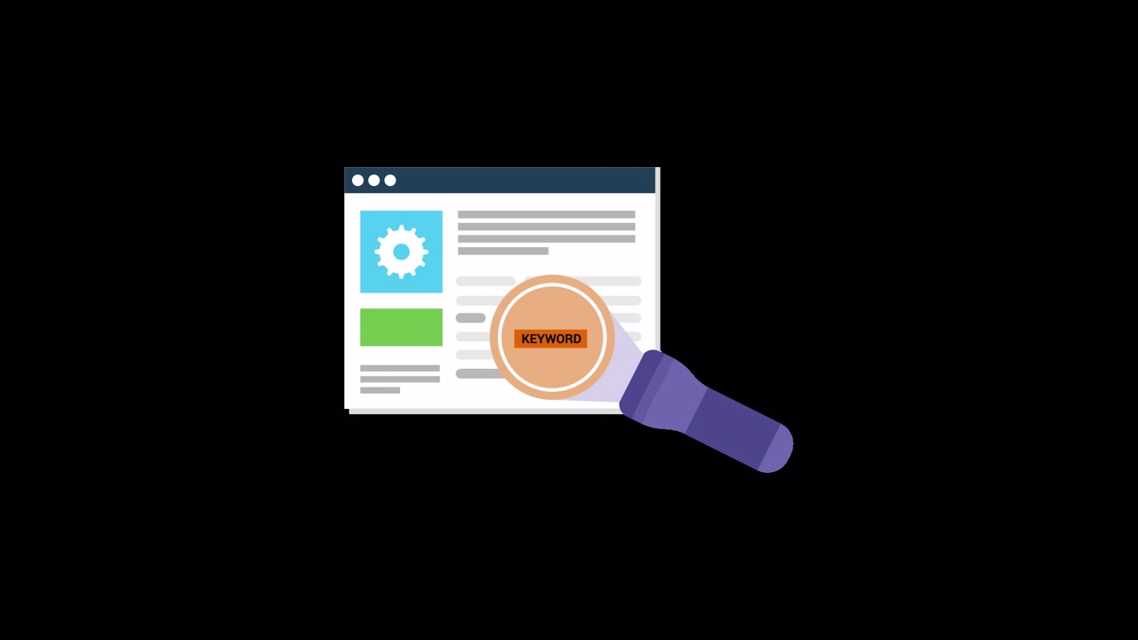 Magnifying Glass Highlighting a Keyword in a Web Browser Interface
