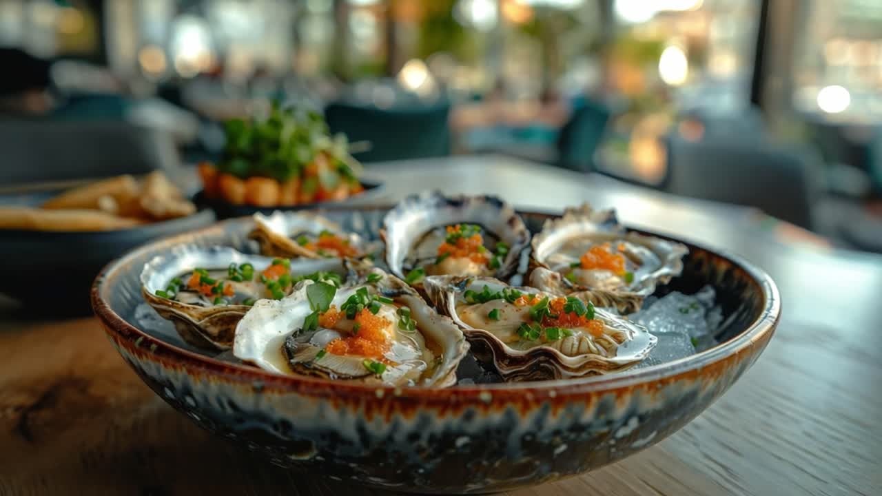 접시에 담긴 신선한 오스트리