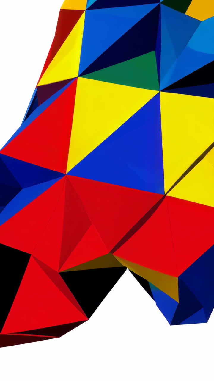 Abstract Geometric Polygonal Shapes in Bright Colors
