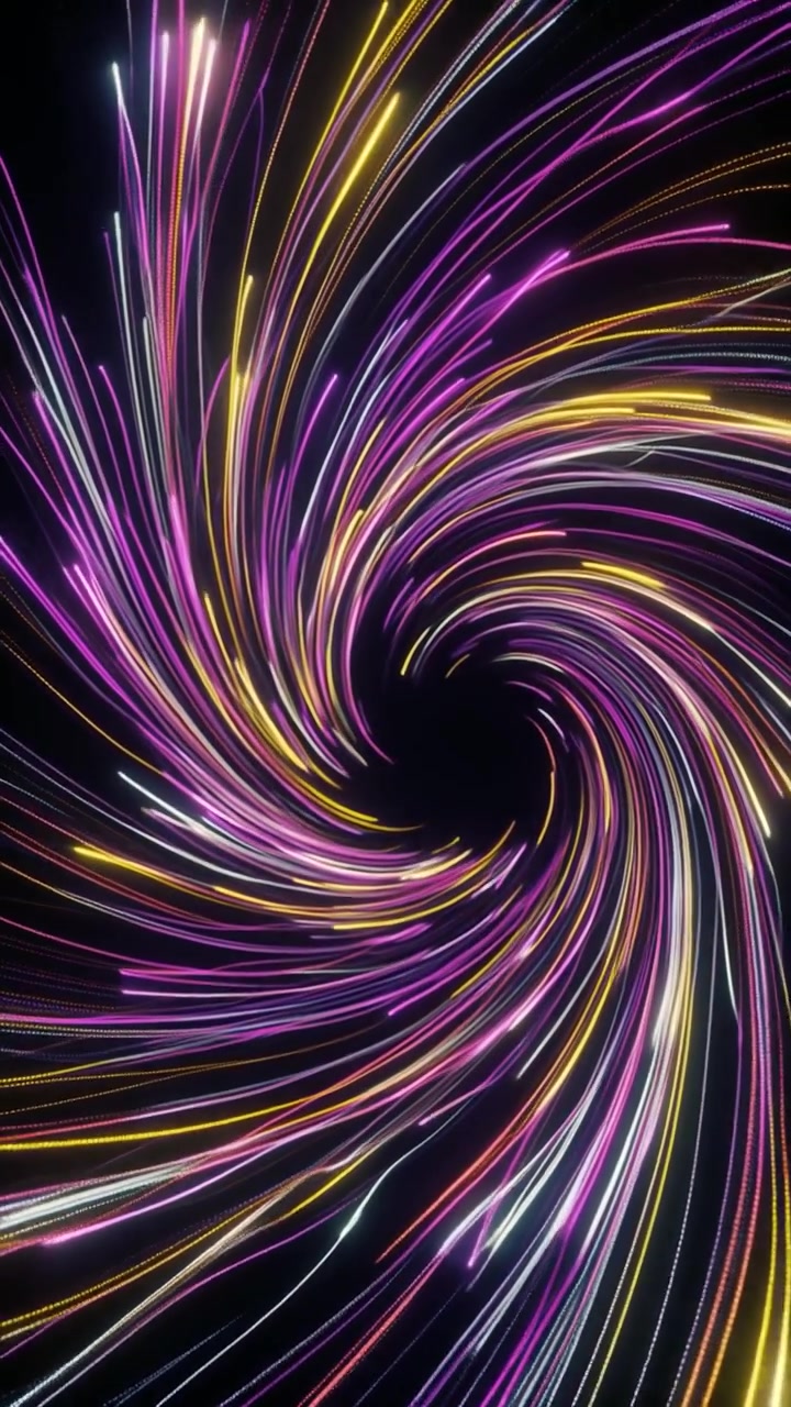 Abstract Motion Background with Glowing Purple and Yellow Light Trails