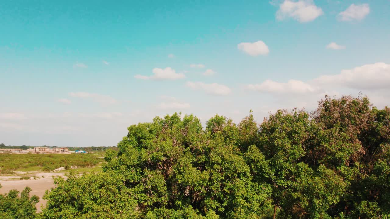 The landscape of the farms and road in Chemka village