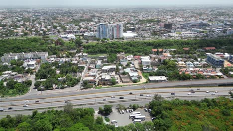 aerial view of avenida las américas in santo domingo este in the dominican republic