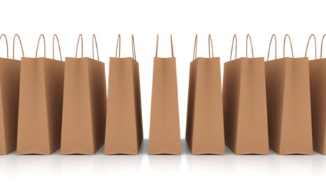 retail paper shopping bag in the online store isolated on the white background