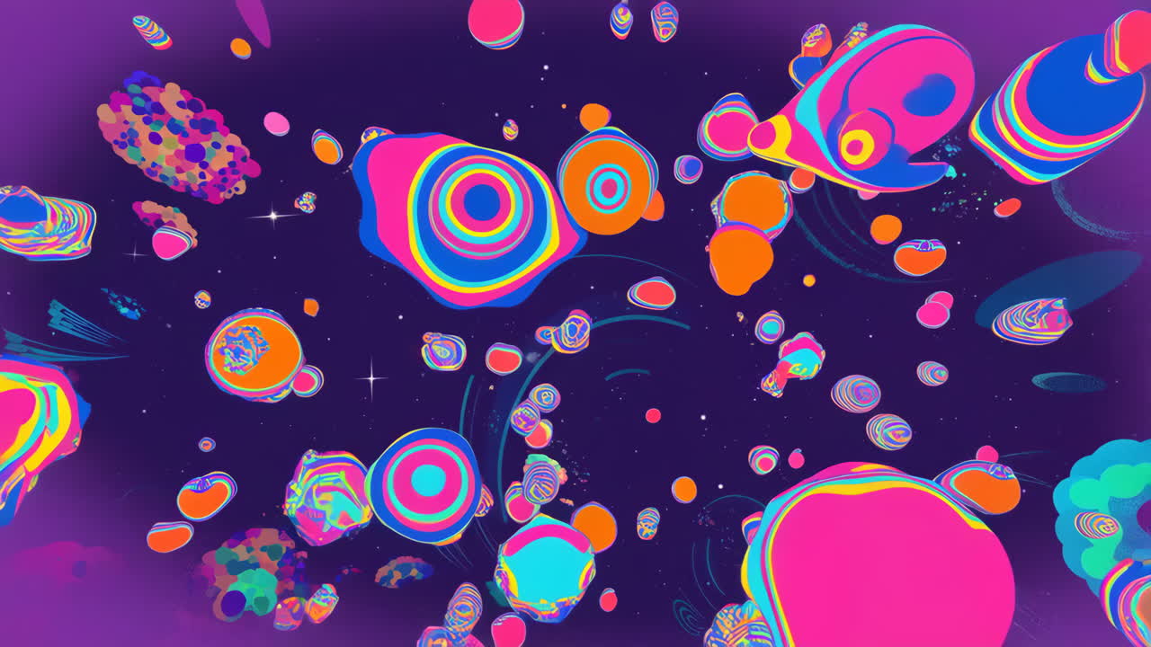 Colorful Abstract Shapes in Space