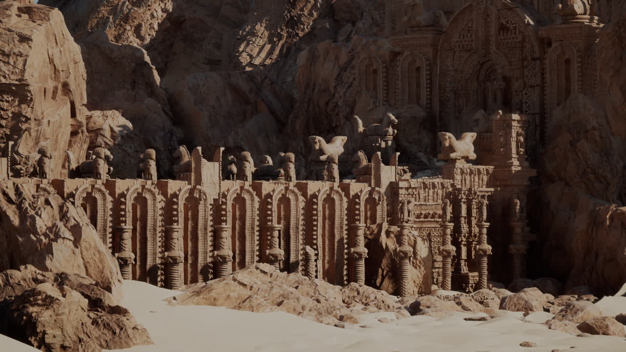 고대 사막 유적: 웅장한 돌로 된 요새