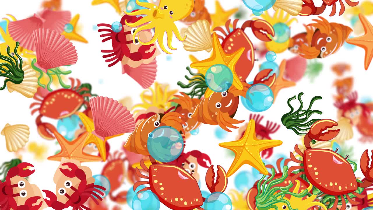 criaturas marinas vibrantes en movimiento dinámico
