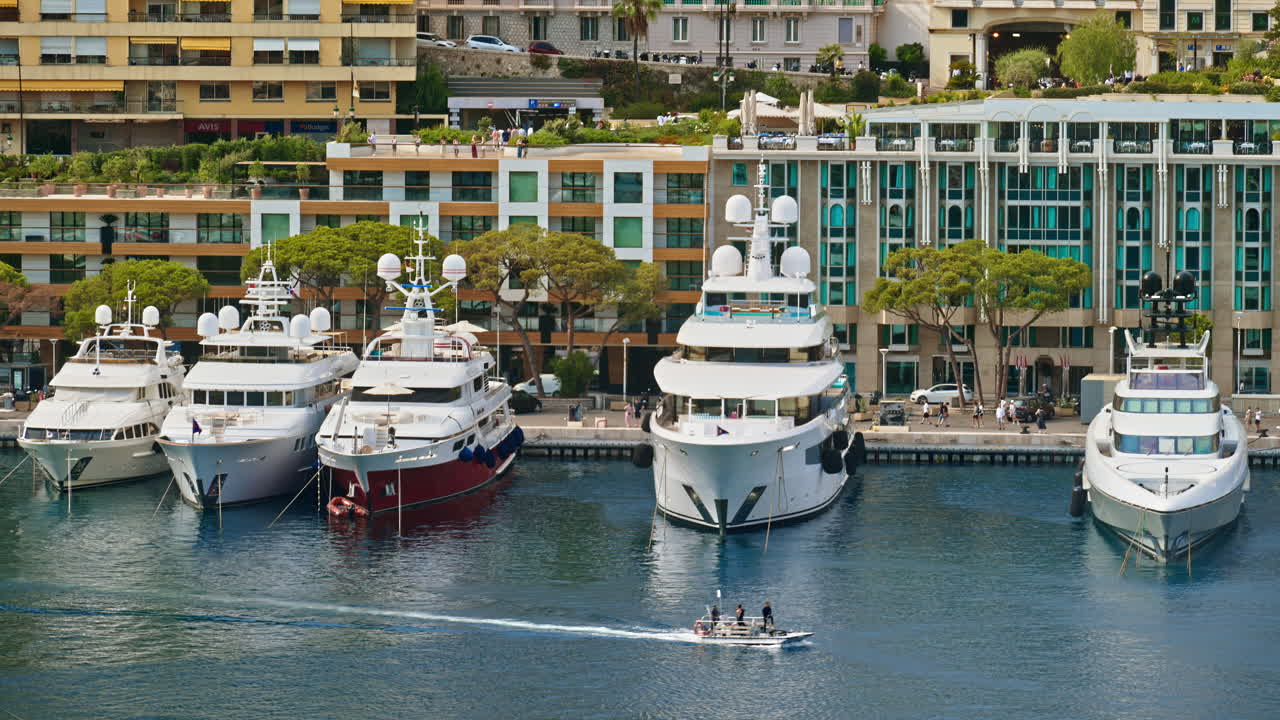 White boats docked in the Monaco Marina