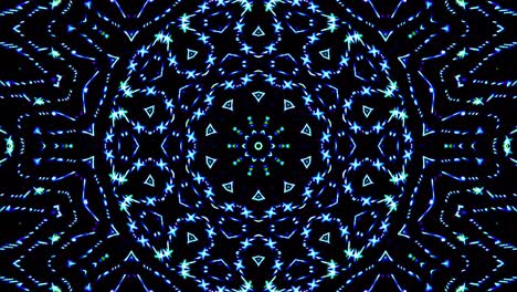 light wave abstract dots set blue color kaleidoscope black background