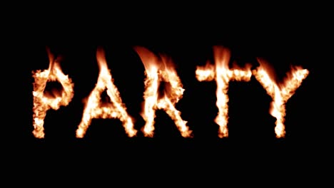 party hot text brand branding iron metal flaming heat flames overlay 4k