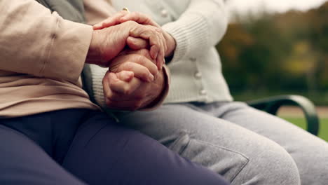 amor, feliz y pareja mayor abrazo en un parque