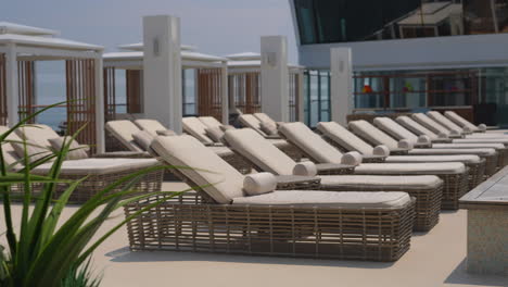 placed swimming chairs on cruise