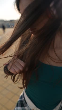 close-up portrait of a woman