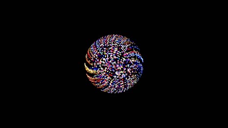 animación de giro suave girando coloridas formas de luz parpadeante, sobre un fondo negro