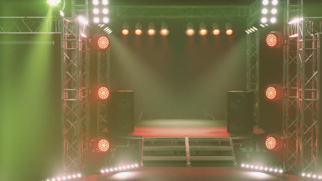 empty concert stage with red lighting