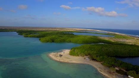 The-lagoon-and-mangroves-of-Lac-Bay-in-Bonaire,-Netherlands-Antilles