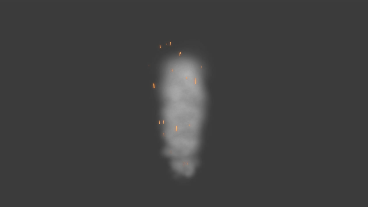 Smoke and Sparks Particle Effect on Dark Background