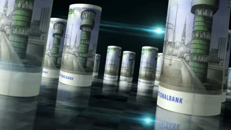 danish krona money banknotes rolls seamless loop