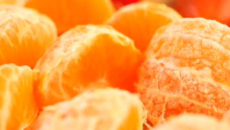 close-up of peeled tangerine segments
