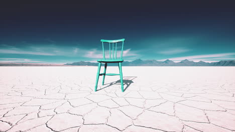 old wooden chair in a salt lake