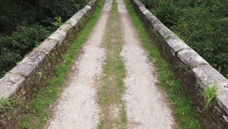 ponte de porto bridge footpath in lugo, spain