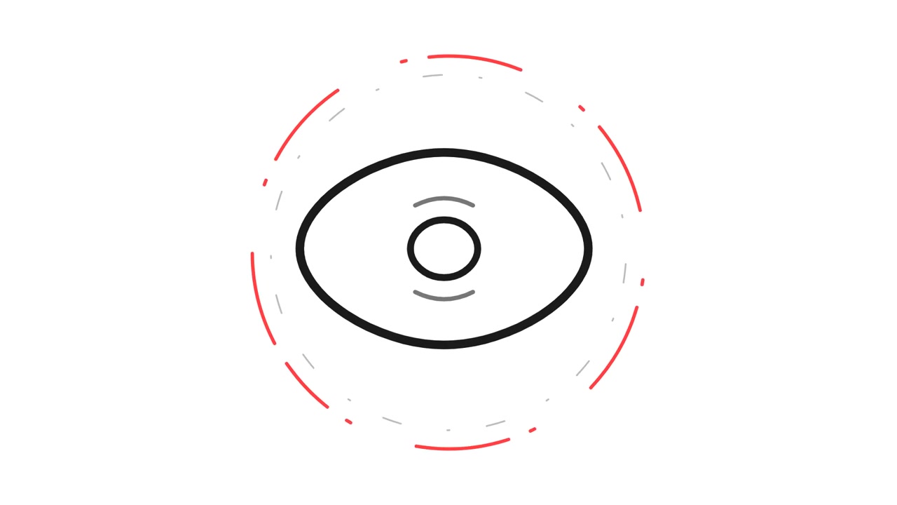 Animated Eye Icon Drawing on White Background