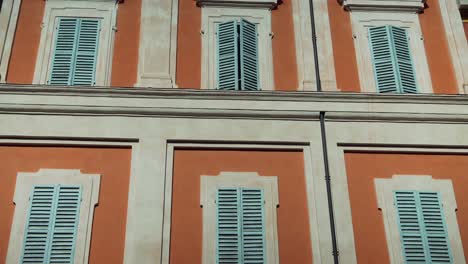 classic facade with teal shutters