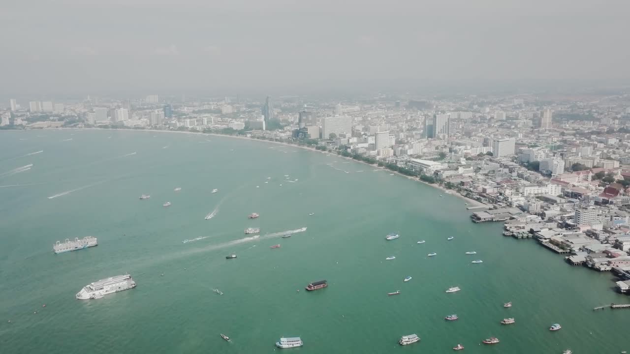 태국 파타야 시의 공중 사진