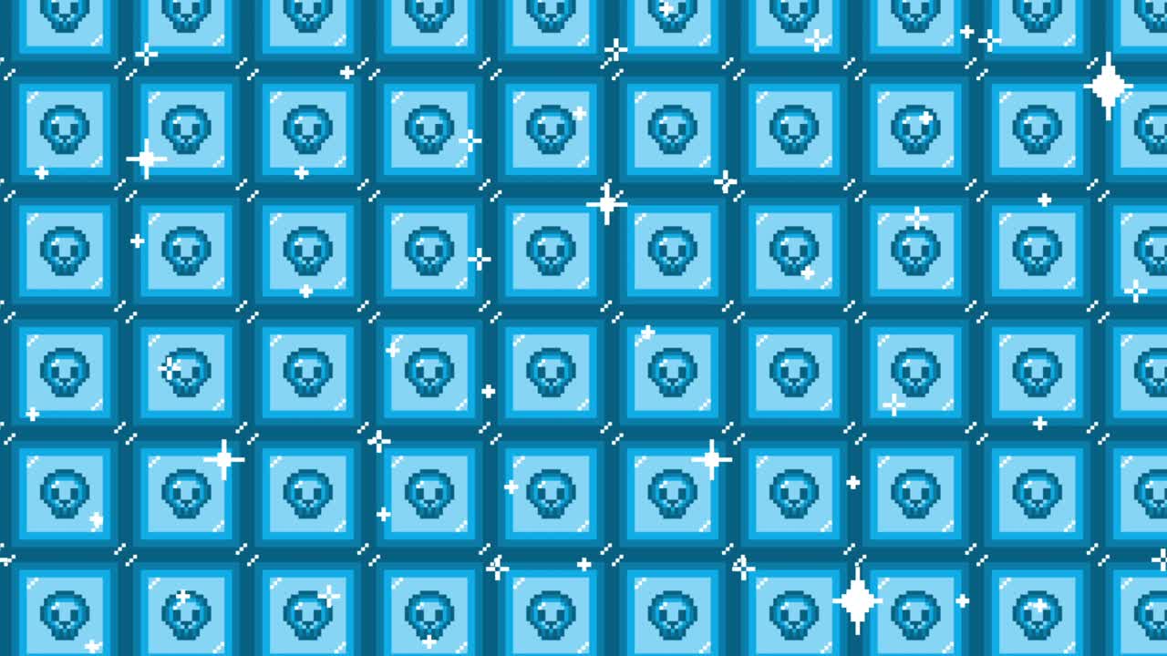 Pixel art tile scull icon Looping animated background. 1080p (2).mp4
