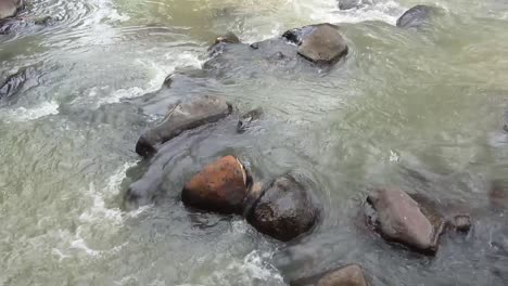 Water flow on rocky river, nature clips