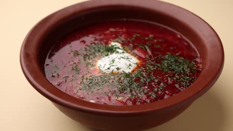 bowl of delicious russian borscht soup