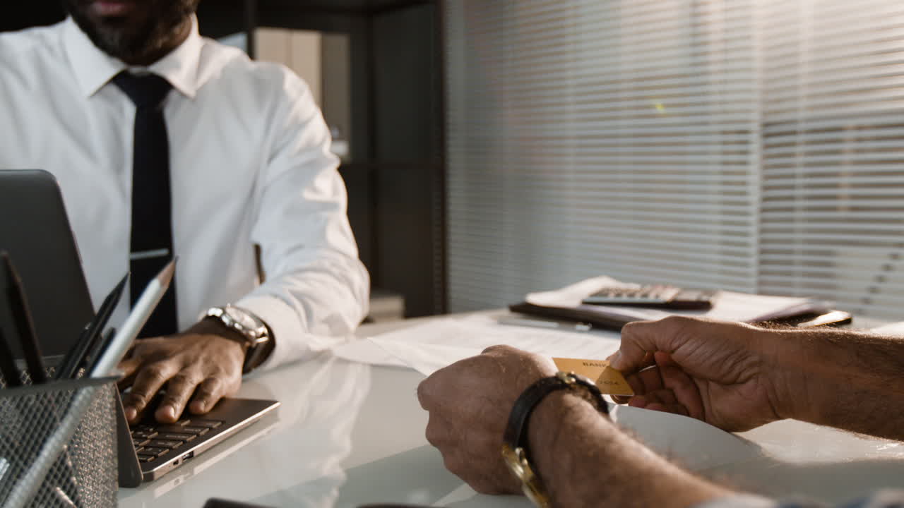 Business Meeting and Financial Transaction