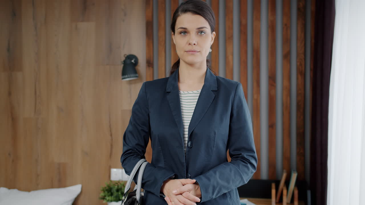 Businesswoman in a hotel room