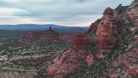 sandstone peaks and cliffs near sedona downtown in arizona