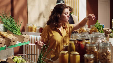 woman smells food to check for chemicals