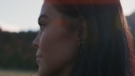 young beautiful woman enjoying scenic nature views