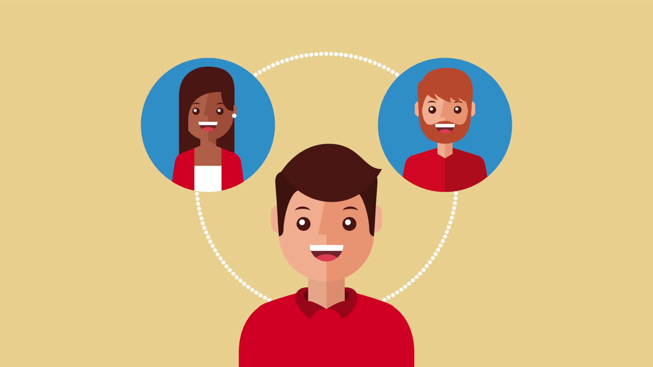 trabajo en equipo avatares personajes personas