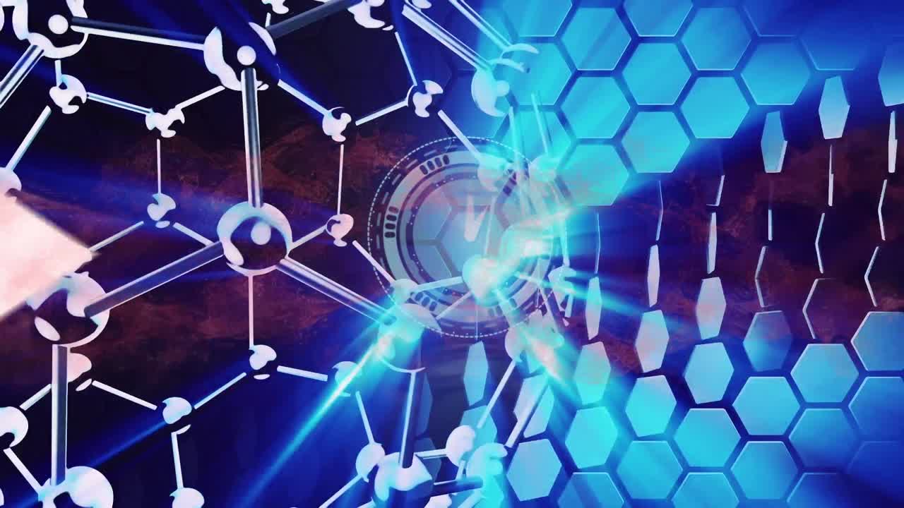 animación de la forma giratoria y las flechas sobre el reloj en movimiento