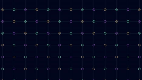 Digitales-Raster-Mit-Neongeometrischen-Ringen-In-Reihen