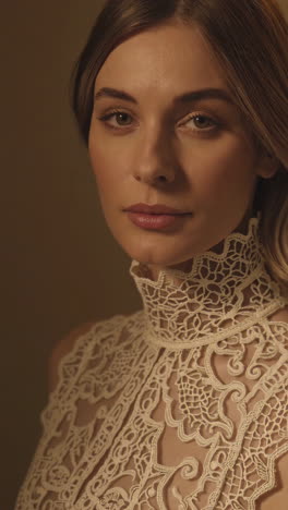 elegant woman in lace dress